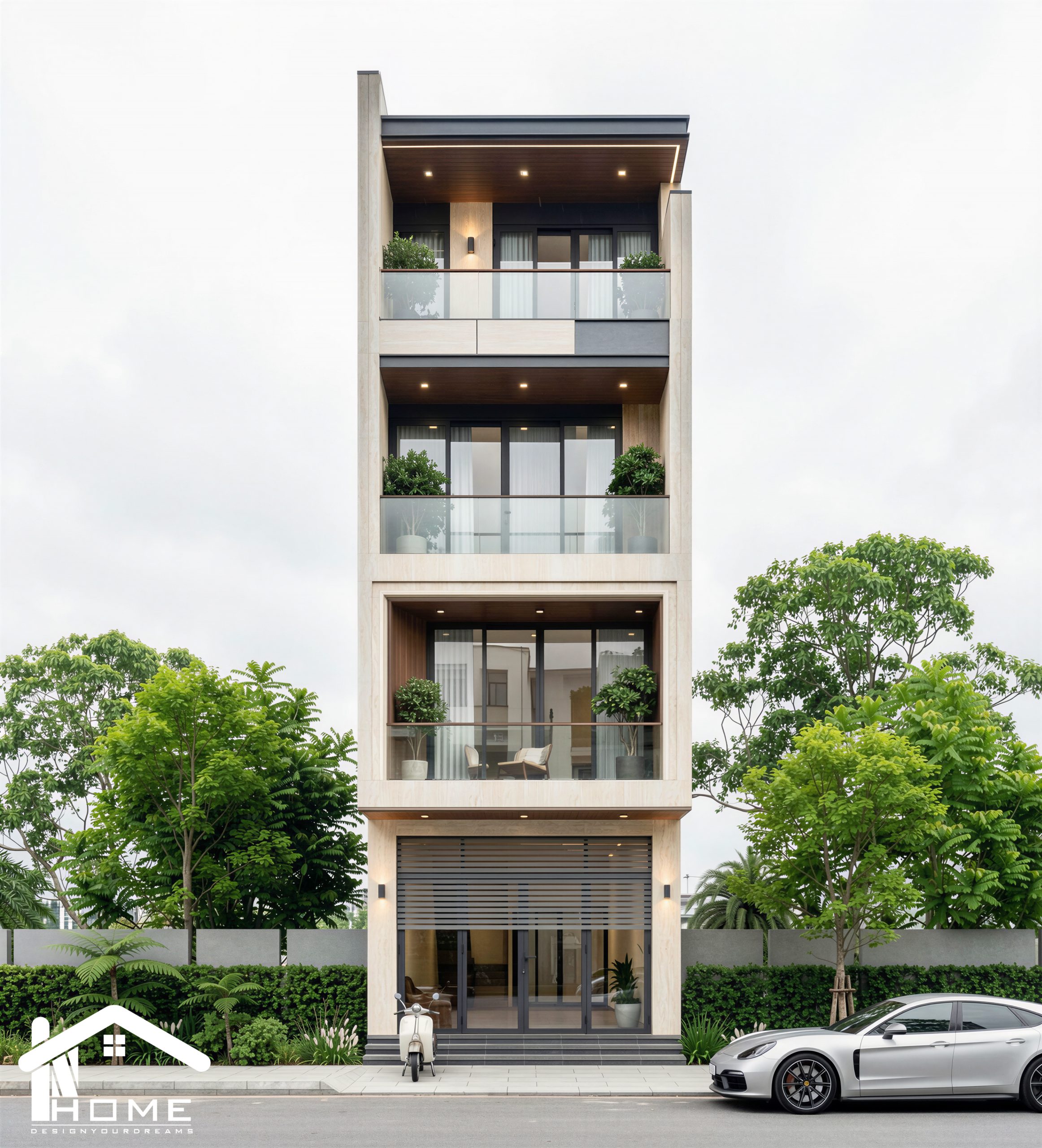 NHÀ PHỐ 4 TẦNG HIỆN ĐẠI – TỐI ƯU KHÔNG GIAN, NÂNG TẦM CHẤT SỐNG ▪️ Client / Chủ đầu tư : Mr Thành ▪️ Add/ Địa chỉ : Khu Vinadeco , Phường Quảng Yên , Tỉnh Quảng Ninh. ▪️Diện tích xây dựng : 380m2 Sở hữu mặt tiền thanh lịch với những đường nét kiến trúc tối giản, công trình nổi bật nhờ sự kết hợp hài hòa giữa kính, đá và gỗ, mang đến vẻ đẹp sang trọng, hiện đại nhưng vẫn gần gũi. Thiết kế 4 tầng được bố trí khoa học, tận dụng tối đa ánh sáng và gió tự nhiên thông qua hệ cửa kính lớn cùng các ban công xanh ở mỗi tầng. Không gian mở giúp ngôi nhà luôn thông thoáng, tạo cảm giác rộng rãi và kết nối hài hòa với thiên nhiên. Mỗi công trình không chỉ đáp ứng nhu cầu sử dụng của gia chủ mà còn thể hiện phong cách sống, gu thẩm mỹ và giá trị bền vững theo thời gian. KA-HOME cam kết đồng hành cùng khách hàng từ khâu thiết kế đến thi công, mang đến những công trình chất lượng, chỉn chu trong từng chi tiết.